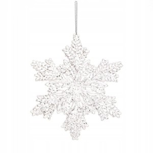 ZAWIESZKA DEKORACYJNA ŚNIEŻYNKA Z KRYSZTAŁEM SREBRNY