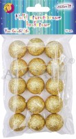 KULKI STYROPIANOWE BROKAT ZŁOTY 15SZT. 30MM