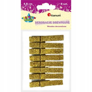 SPINACZE KLAMERKI BROKAT ZŁOTY 8SZT. 48MM