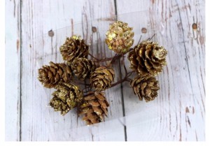 SZYSZKI ZE ZŁOTYM BROKATEM 9SZT.