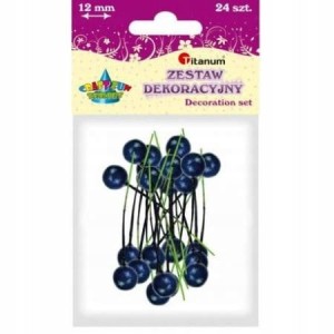 OWOCE OSTROKRZEWU 1,2 CM GRANATOWE 24 SZT.