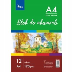 BLOK DO FARB AKWARELOWYCH A4 12 ARK. 190g