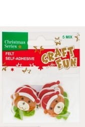 OZDOBA FILCOWA GŁOWA MISIA 5 SZT.