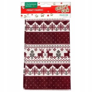 TKANINA BORDOWA W ZIMOWE MOTYWY 45X50CM