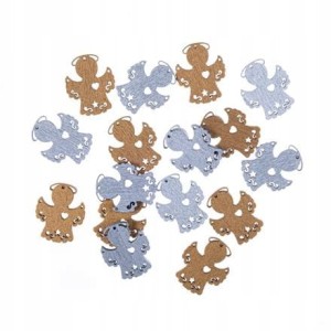 SAMOPRZYLEPNE KSZTAŁTY Z DREWNA ANIOŁKI 16SZT.