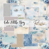 CUTE LITTLE BOY DIGITAL PAPERS 