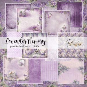 LAVENDER MEMORY ZESTAW DIGITAL PAPERS&STAMPS