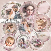 PINK PEONIES DIGITAL STAMPS