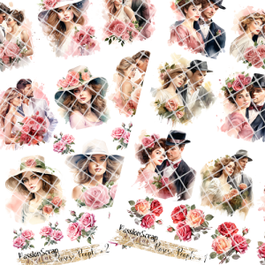 ROSES&PEOPLE GRAPHICS PRINTABLE DIGITAL A4 ZESTAW