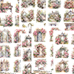 ROSE GARDEN GRAPHICS PRINTABLE DIGITAL A4 MEGA ZESTAW