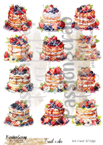FRUIT CAKE GRAPHICS PRINTABLE DIGITAL A4