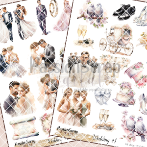WEDDING GRAPHICS PRINTABLE DIGITAL A4 ZESTAW