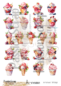 ICE CREAM GRAPHICS WYDRUK A4