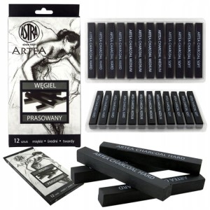 WĘGIEL RYSUNKOWY PRASOWANY 12SZT.