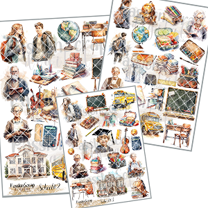 SCHOOL GRAPHICS PRINTABLE DIGITAL A4 ZESTAW