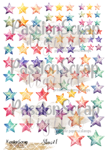 STARS#1 GRAPHICS PRINTABLE DIGITAL A4