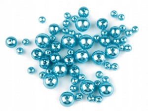 PLASTIKOWE KORALIKI 5-10MM MIX 180SZT. TURKUSOWY