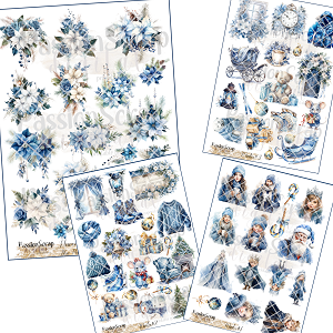 WINTER GRAPHICS PRINTABLE DIGITAL A4 ZESTAW