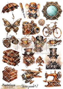 STEAMPUNK#2 GRAPHICS PRINTABLE DIGITAL A4