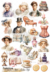 JANE AUSTEN STYLE GRAPHICS WYDRUK A4