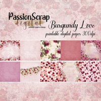 BURGUNDY LOVE MEGA ZESTAW PRINTABLE DIGITAL