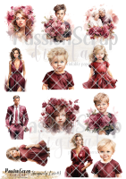 BURGUNDY LOVE#1 GRAPHICS PRINTABLE DIGITAL A4