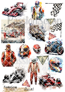 RACE#1 GRAPHICS PRINTABLE DIGITAL A4