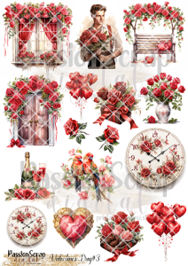 VALENTINE'S DAY#3 GRAPHICS PRINTABLE DIGITAL A4 
