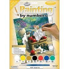 MALOWANIE PO NUMERACH KOTY I JABŁKA 21X30CM