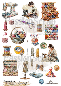 SEWING#1 GRAPHICS PRINTABLE DIGITAL A4