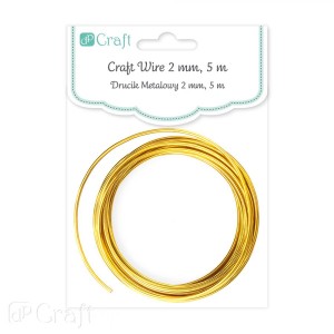 DRUCIK METALOWY ZŁOTY 2MM 5M