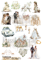 WEDDING#05 GRAPHICS PRINTABLE DIGITAL A4