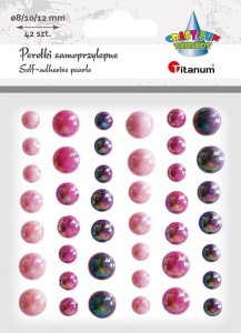 PEREŁKI SAMOPRZYLEPNE 8/10/12 RÓŻOWE 42SZT.