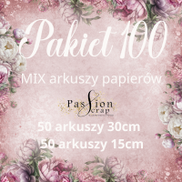PAKIET PASSIONSCRAP 100 ARKUSZY MIX