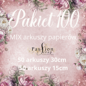 PAKIET PASSIONSCRAP 100 ARKUSZY MIX