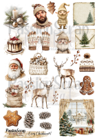 COZY CHRISTMAS#1 GRAPHICS PRINTABLE DIGITAL A4