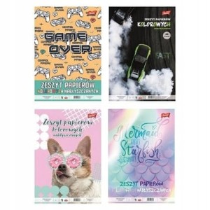 ZESZYT BLOK PAPIERÓW KOLOROWYCH NABŁYSZCZANY A4