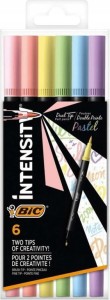 FLAMASTRY DWUSTRONNE  INTENSITY DUAL TIP PASTEL MIX 6SZT. 