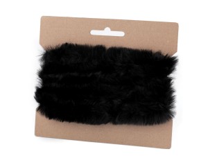SZTUCZNE FUTERKO DEKORACYJNE PŁASKIE SZEROKOŚĆ 2CM 1,6M CZARNY