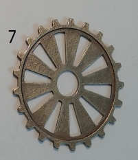 OZDOBA METALOWA KOŁO ZĘBATE 7 ø30MM