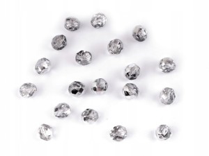 SZKLANE KORALIKI SZLIFOWANE 8MM 20G SREBRNE