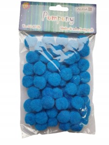 POMPONY POLIESTROWE 2CM 60SZT. NIEBIESKI POM-404 ALIGA