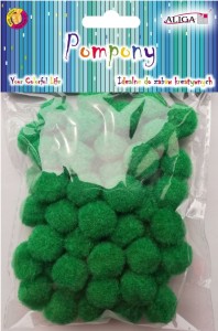 POMPONY POLIESTROWE 2CM 60SZT. ZIELONY POM-402 ALIGA