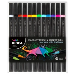 MARKERY DWUSTRONNE BRUSH Z CIENKOPISEM 12K KIDEA