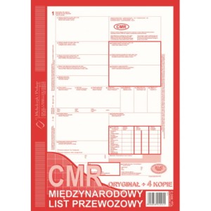 DRUK CMR MIĘDZYNARODOWY LIST PRZEWOZOWY ORYGINAŁ +4 KOPIE