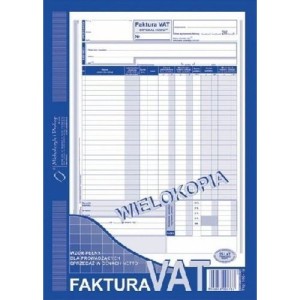DRUK FAKTURA SPRZEDAŻ W CENACH NETTO WIELOKOPIA A4