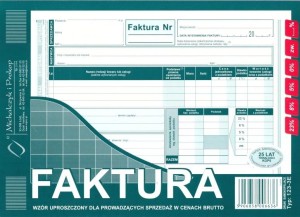 DRUK FAKTURA SPRZEDAŻ W CENACH BRUTTO A5