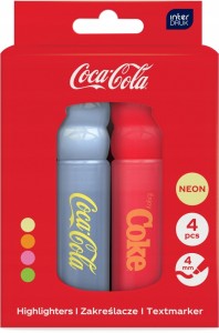ZAKREŚLACZE COCA COLA NEON 4SZT.