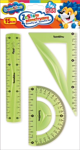 ZESTAW GEOMETRYCZNY FLEXI 3 EL. LINIJKA 15CM