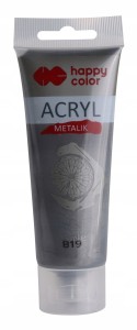 FARBA AKRYLOWA 75ML CZARNE SREBRO METALIK NR 819